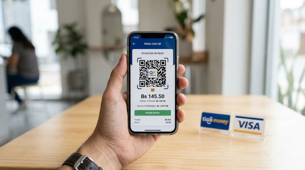 Lectura del código QR Simple para cargar saldo en bolivianos